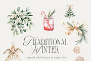Traditional Winter - Watercolor Set, a Seasonal Illustration by studioequinox (Thumbnail 2 of 9)