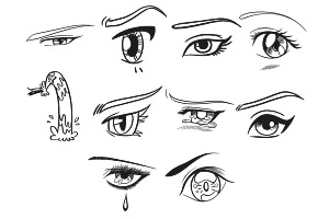 Cartoon Eyes Procreate Brush Stamp 4