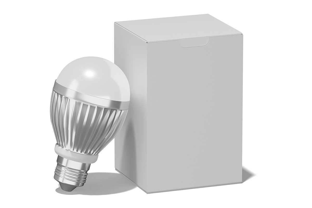 LED Lamp Box Mockup, a Merchandise Mockup by Unerispace