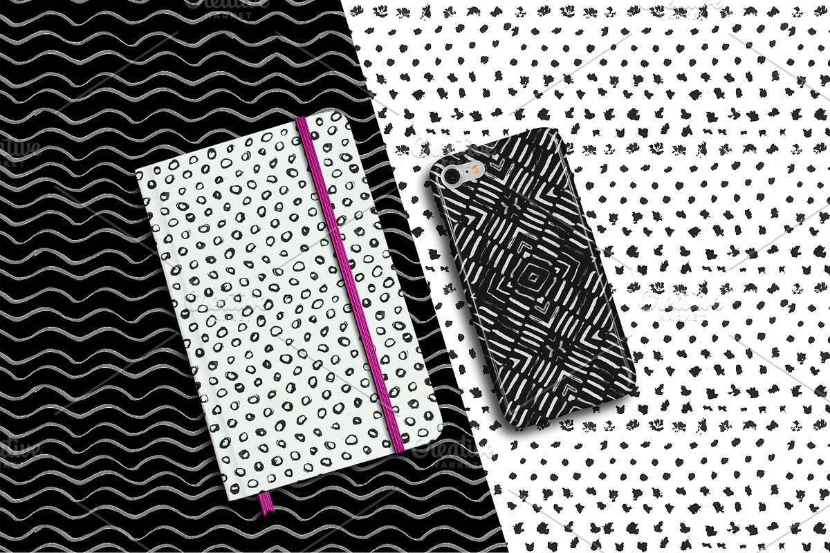 Seamless hand drawn patterns, a Pattern Graphic by The Odd Seed (Photo 2 of 8)