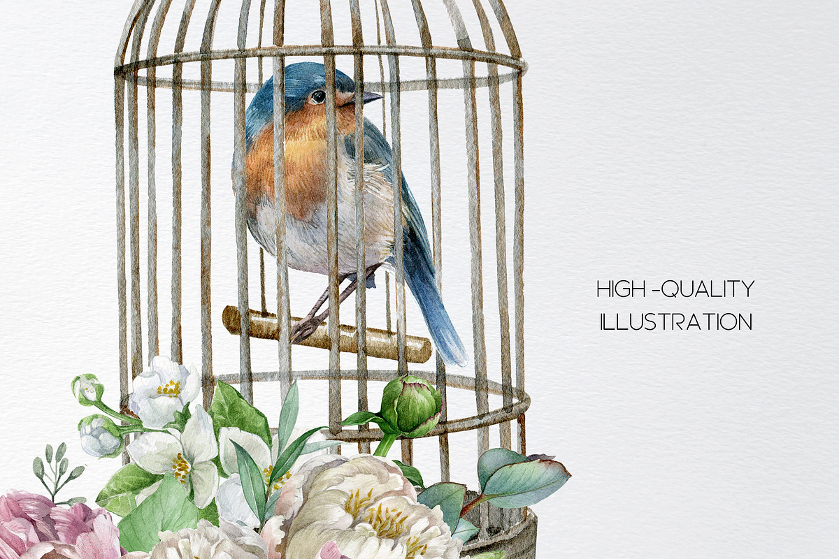 Watercolor spring flower bouquet, an Object Illustration by yana.fefelova (Photo 4 of 5)
