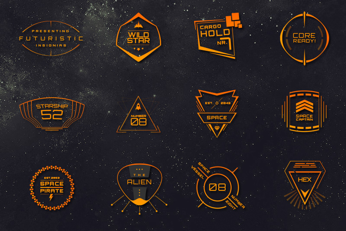12 Sci-Fi Badges, a Templates & Theme by Tugcu Design Co. (Photo 4 of 5)