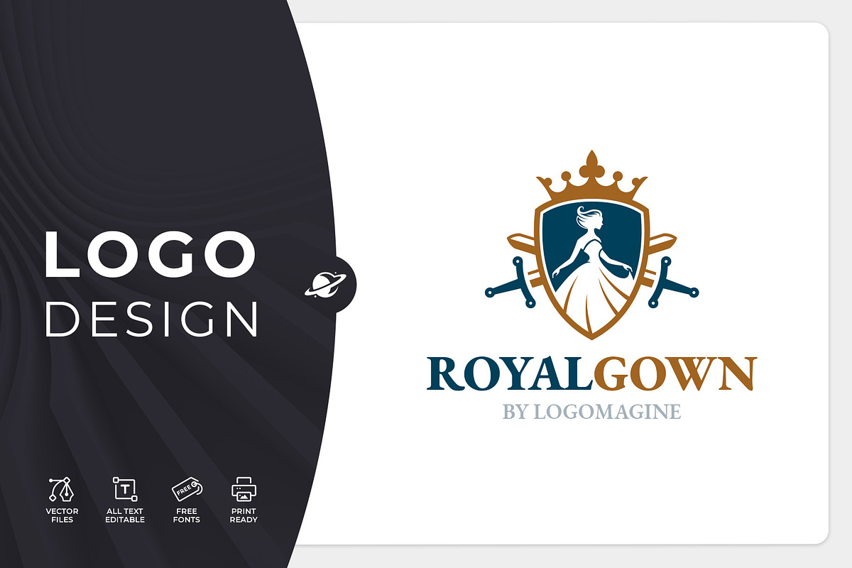 Royal Gown Logo Template, a Branding & Logo Template by LOGOMAGINE (Photo 1 of 16)