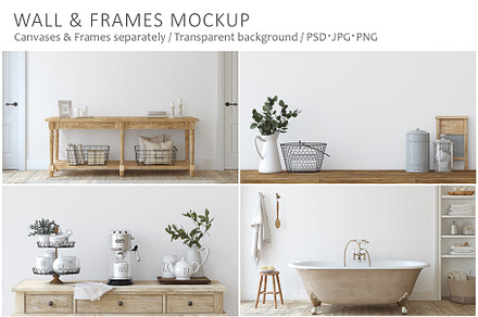FARMHOUSE Wall&Frame Mockups, a Poster Template by MyHomeMockups