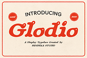 Glodio - Vintage Retro Display, a Serif Font by Pandeka Studio (Thumbnail 1 of 9)