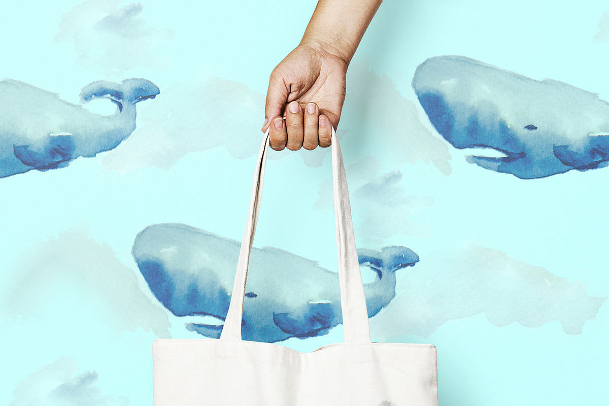 Hand-drawn watercolor whale bundle, an Object Graphic by Natsuhisui (Photo 9 of 9)