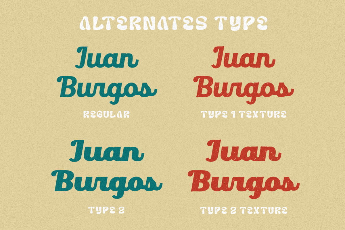 Juan Burgos - Bold Retro Script Font, a Font by PutraCetol Studio (Photo 10 of 11)