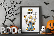 Boho Halloween Cute Ghost Clipart, a Seasonal Illustration by RobertsArt (Thumbnail 7 of 7)