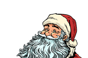 Pop Art Retro Santa Claus is smiling, an Object Illustration by studiostoks