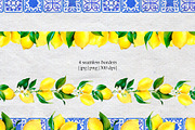 Watercolor Lemon Tiles 69 Assets, a Decorative Illustration by SunnJaneArt (Thumbnail 10 of 14)