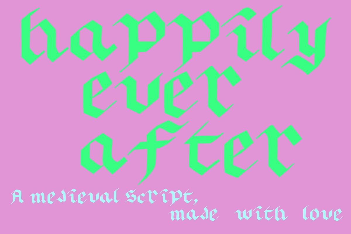 Happily Ever After Medieval Font, a Handwritten Font by Eryn Rose Design (Photo 2 of 18)