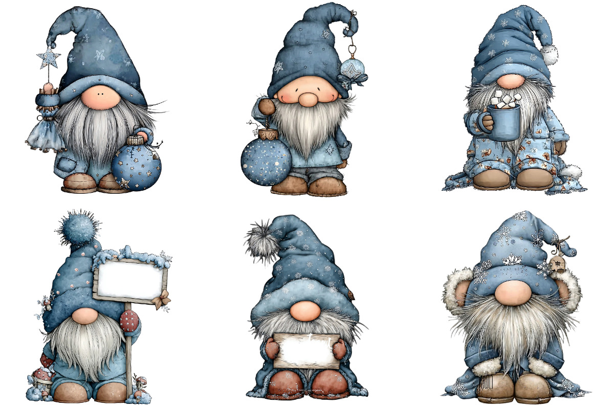 Adorable Blue Christmas Gnome, an Illustration by DreamArtGraphic (Photo 4 of 4)