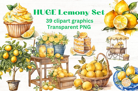 Lemons clipart set x39