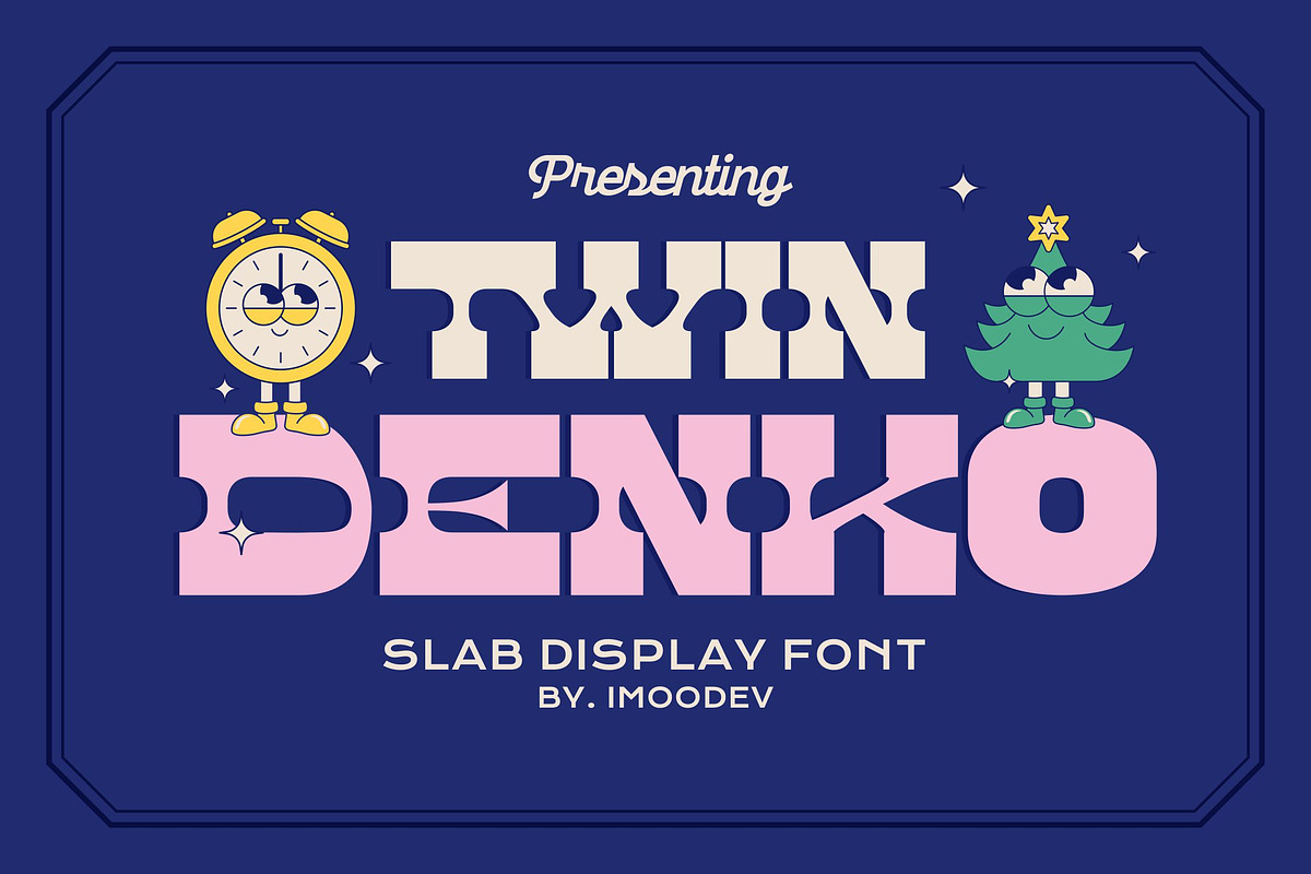 Twin Denko - Chunky Slab Typeface, a Slab Serif Font by Imoodev (Photo 1 of 5)