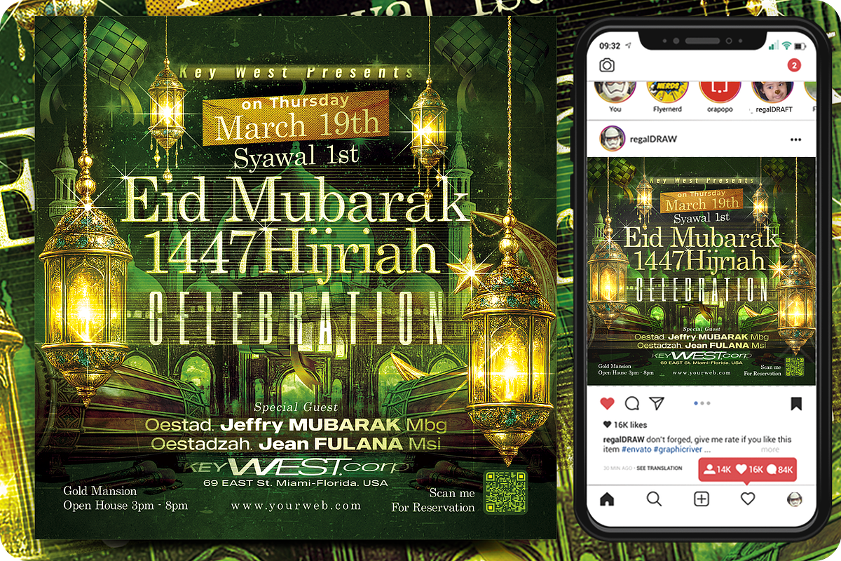 Eid al-Fitr Day Event Flyer, a Flyer Template by regalDRAW (Photo 2 of 4)