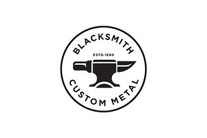 Iron Anvil Blacksmith Forge Logo, a Branding & Logo Template by funpixel
