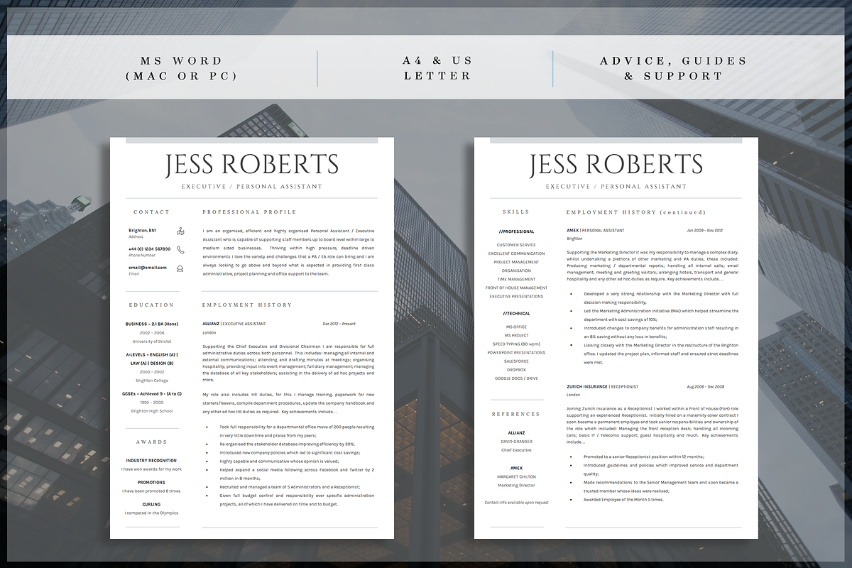 Professional CV Template | Resume, a Resume Template by introDuice - CV / Resumes (Photo 2 of 6)