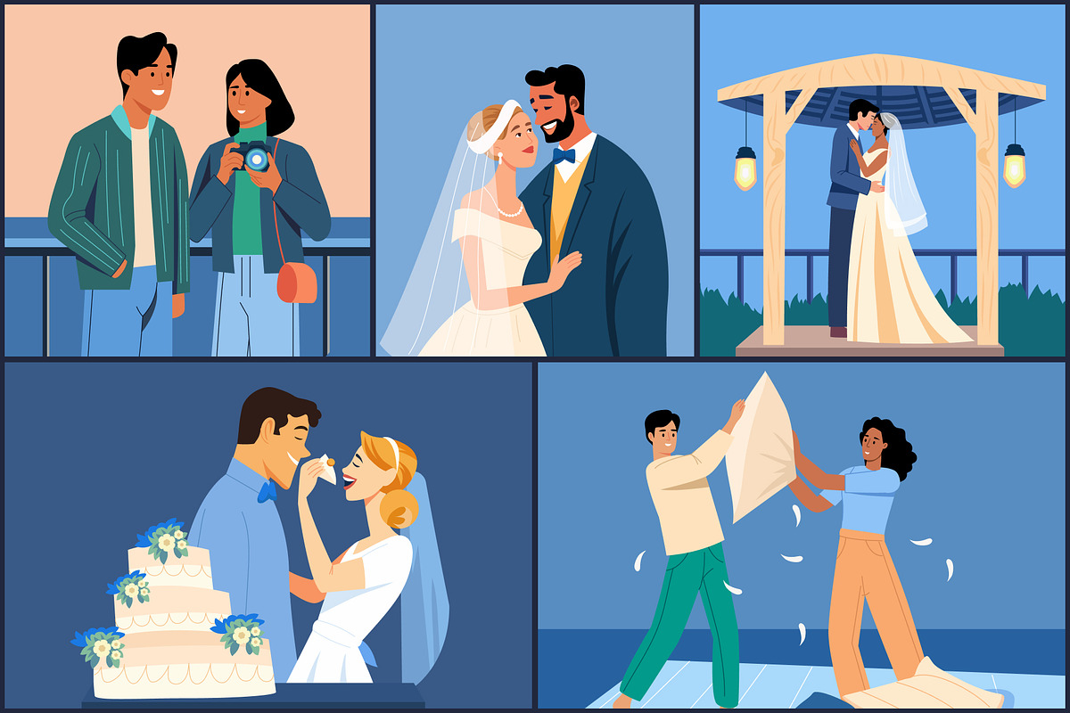 Animated Wedding Illustration Set, a Person Illustration by Brickclay (Photo 3 of 5)
