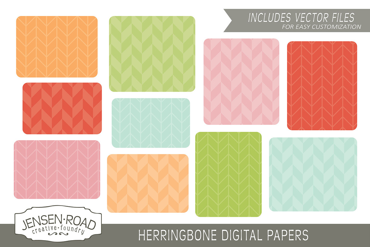 Herringbone Digital Papers & Vectors
