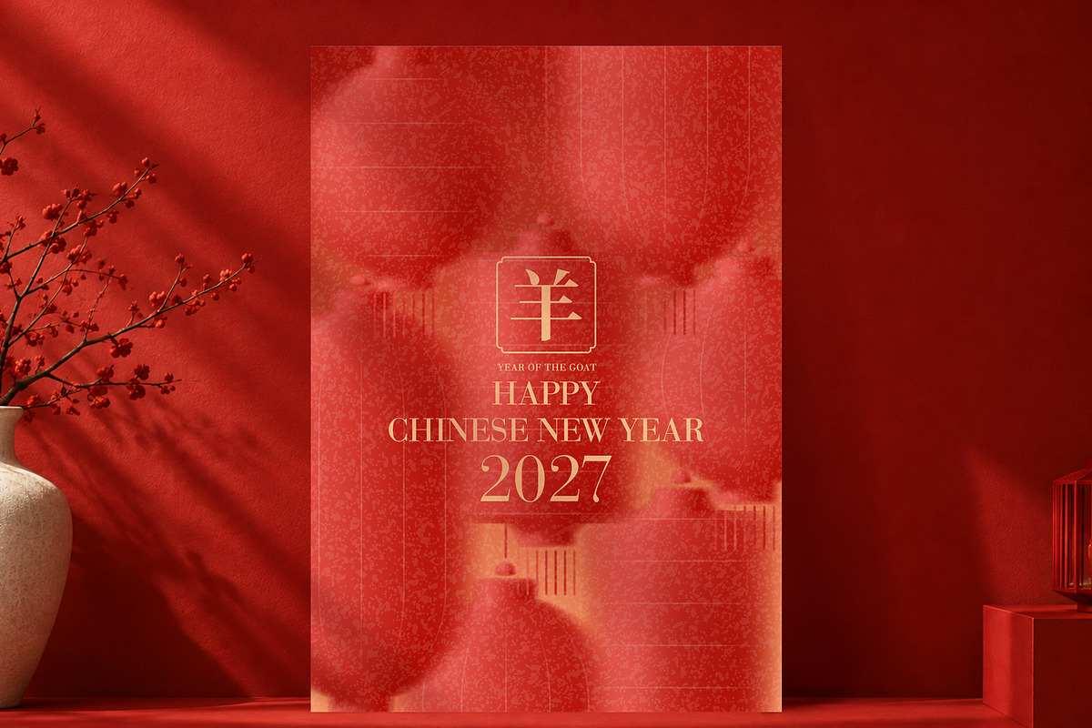 Chinese New Year 2027 Greeting Cards, a Decorative Illustration by Andrey Yaroslavtsev (Photo 8 of 9)
