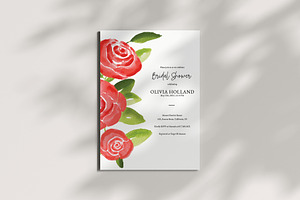 Rose Floral Bridal Shower Invitation