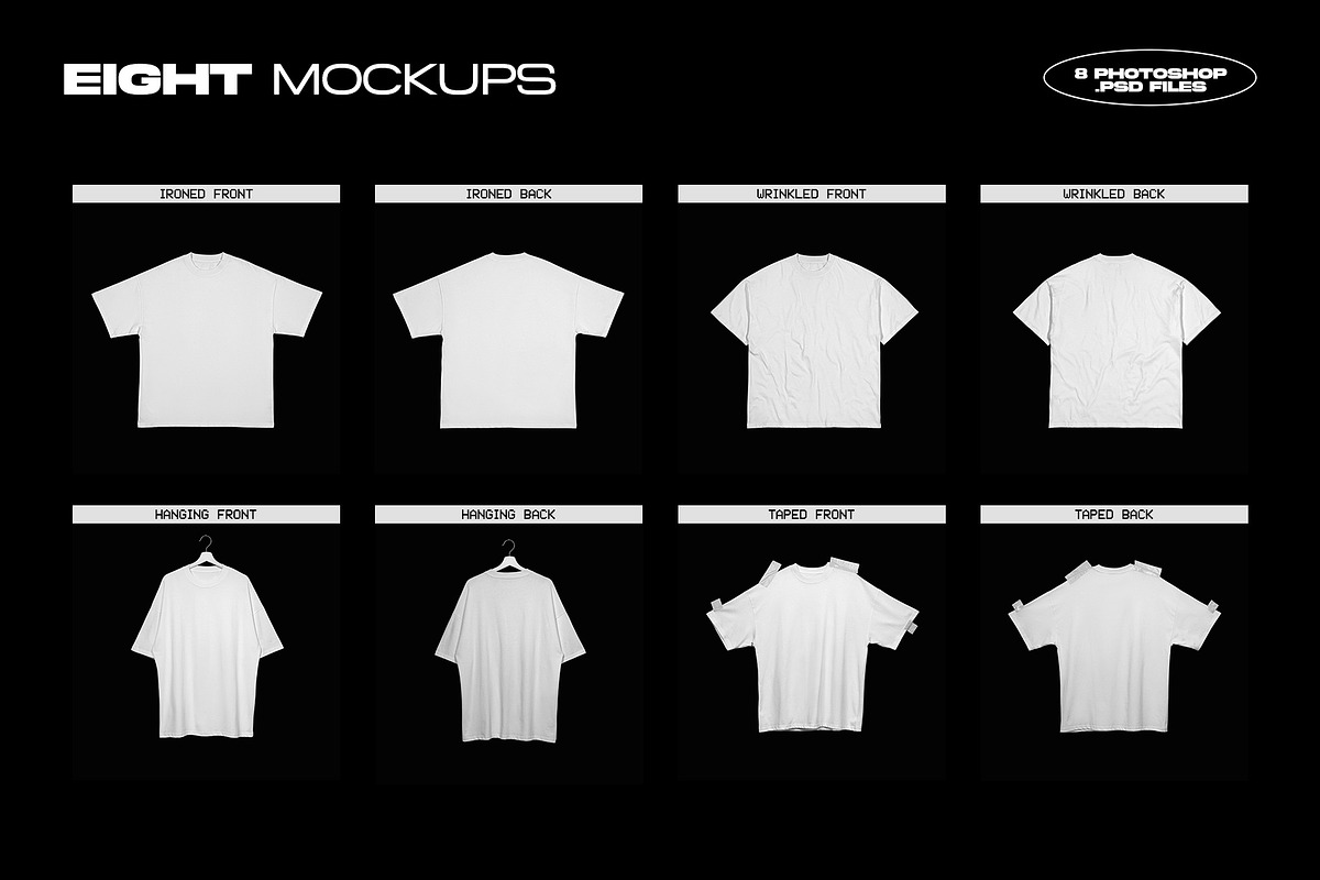 Rue Porter Oversized T-Shirt Mockups, a Shirt Mockup by FLYERWRK (Photo 2 of 11)