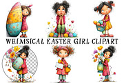 Whimsical Easter Girl Clipart, an Illustration by OK Design (Thumbnail 2 of 6)