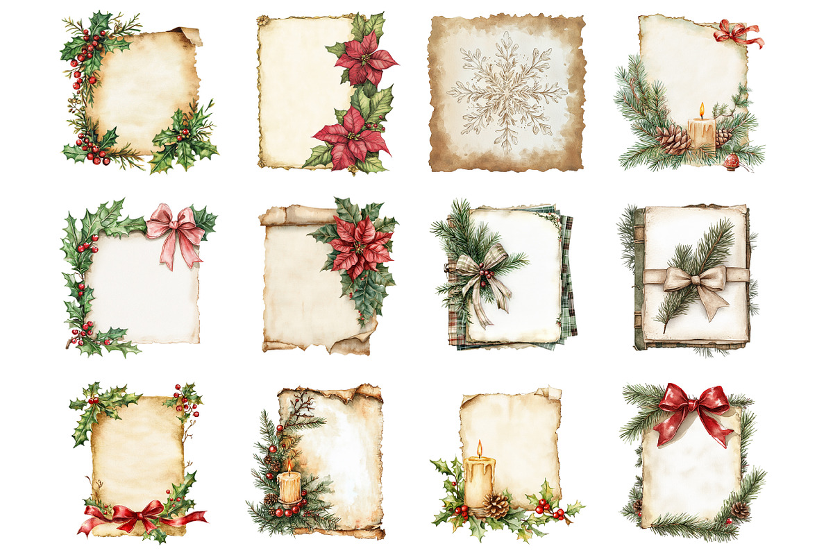 Vintage Christmas Journal Pages, an Illustration by Design Market (Photo 2 of 3)