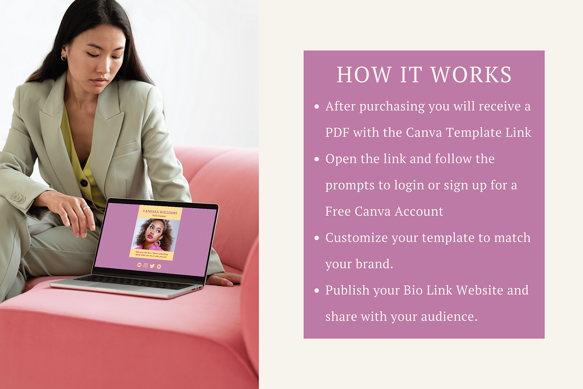 Instagram Link In Bio Website Canva, a Landing Page Template by The Chaos Project (Photo 7 of 8)