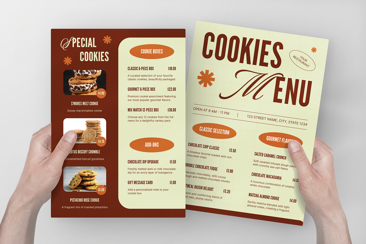 Cookies Menu, a Flyer Template by Annora Studio (Photo 3 of 6)