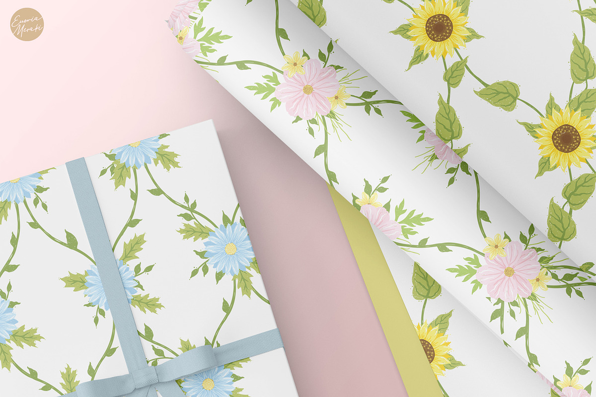 Cottagecore Pattern 20 Flower Vine, a Pattern Graphic by Euonia Meraki (Photo 9 of 21)