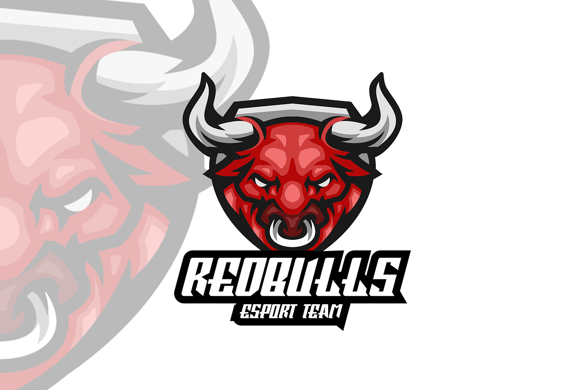 Red Bulls Mascot Esport Logo Design., a Branding & Logo Template by VectorCraft