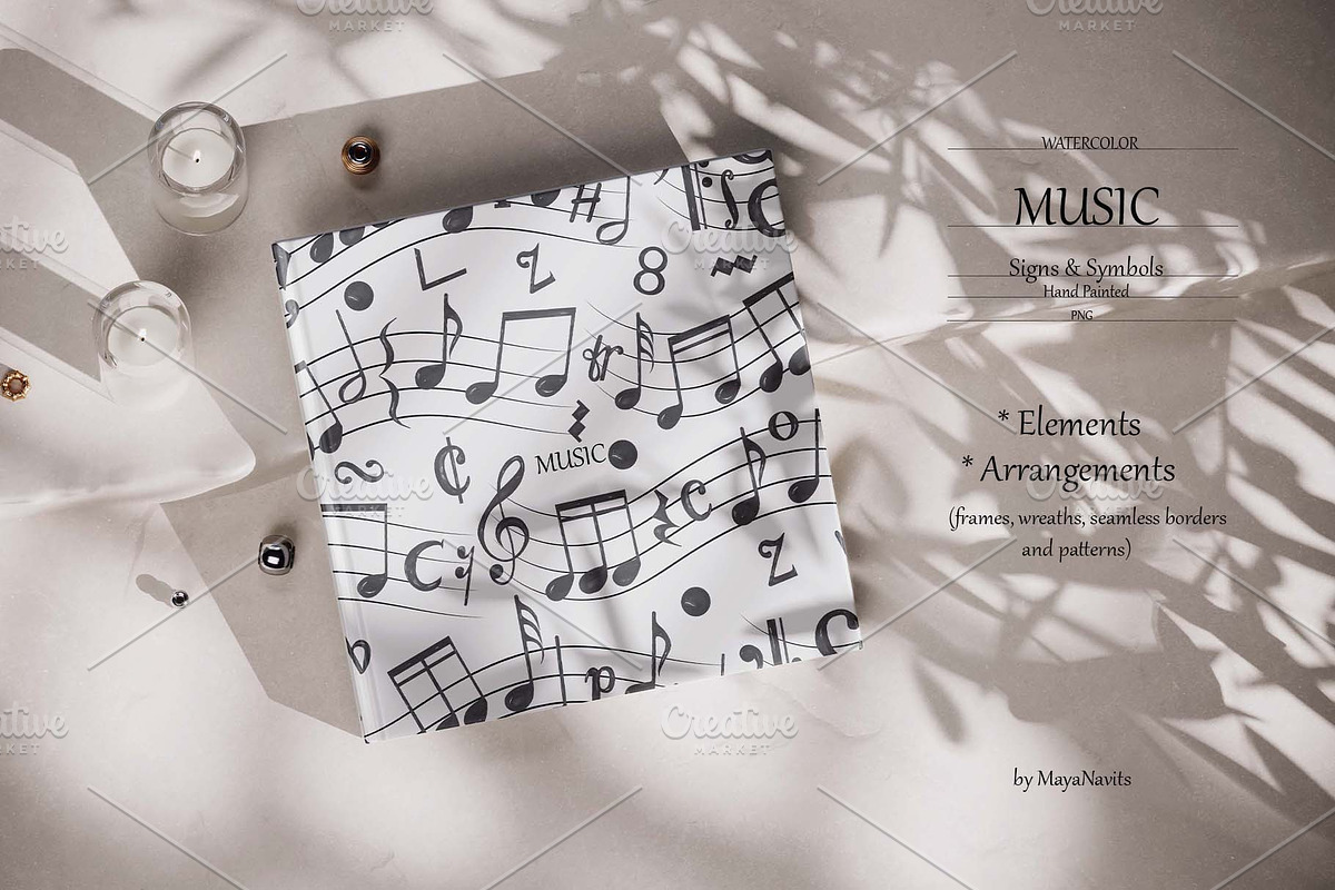Watercolor Music Signs & Symbols, an Education Illustration by MayaNavits (Photo 2 of 9)
