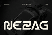 Nezag - Futuristic Sport Font, a Sans Serif Font by Pandeka Studio (Thumbnail 1 of 9)