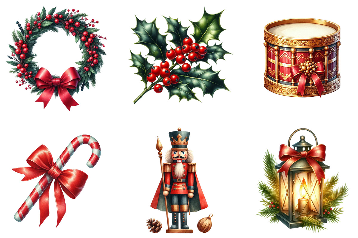 Christmas Elements Clipart, an Illustration by DreamArtGraphic (Photo 5 of 5)