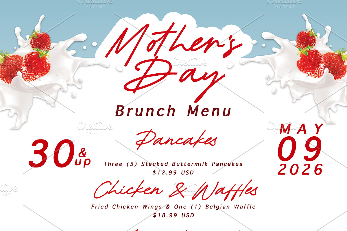 Mother's Day Brunch Menu Template, a Marketing Template by Delux Designs (DE), LLC (Photo 2 of 2)