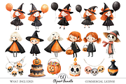 Cute Halloween Clipart PNG, a Seasonal Illustration by MockupWizard (Thumbnail 2 of 6)