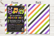Kids Halloween Invitation Monsters, an Invitation Template by Pinkinks (Thumbnail 2 of 3)