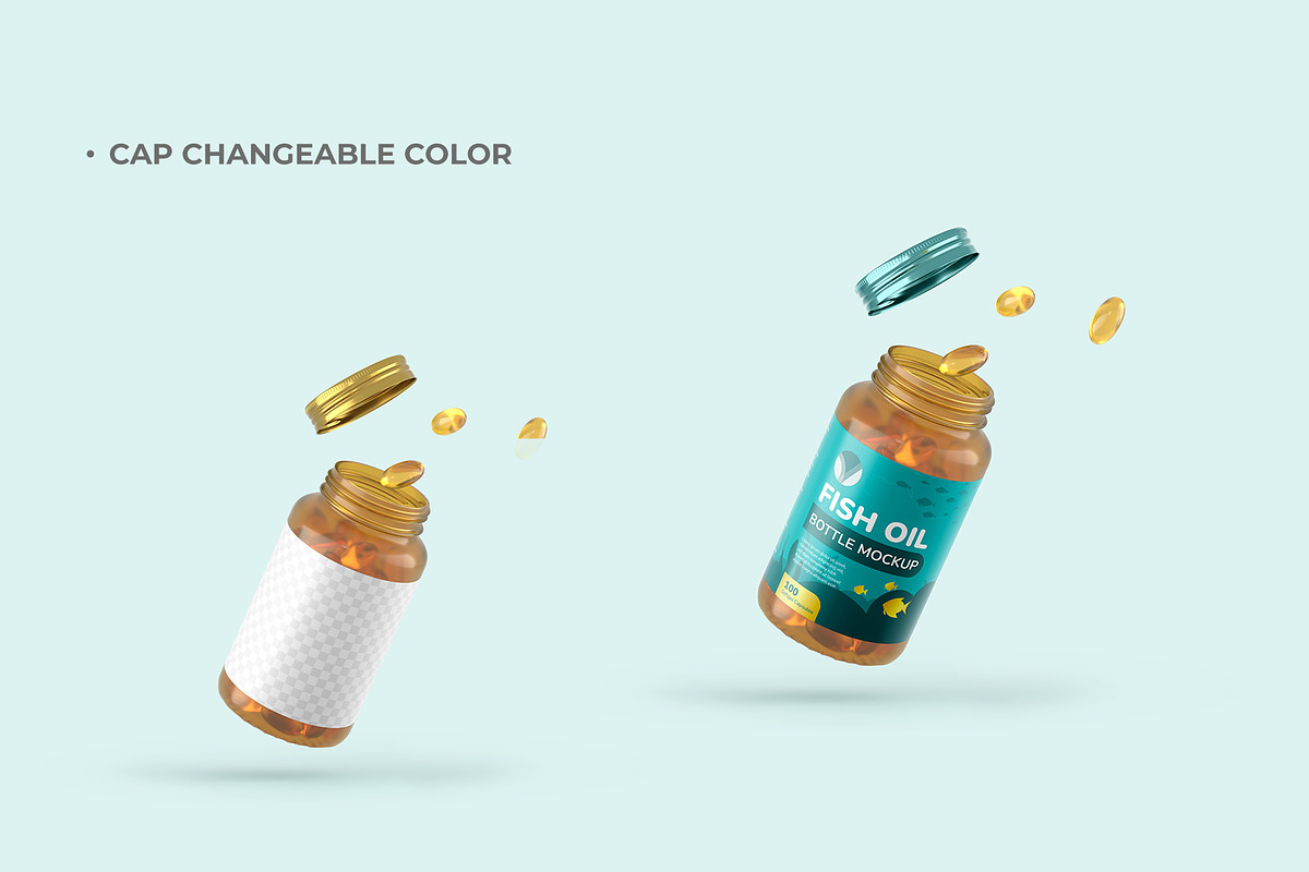 Fish Oil Bottle Mockup, a Packaging Mockup by Adstart (Photo 2 of 5)