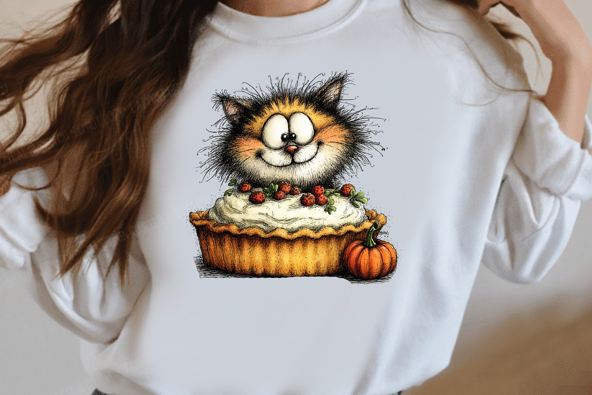 Funny Autumn Cat Clipart, a Seasonal Illustration by Designworld (Photo 9 of 11)