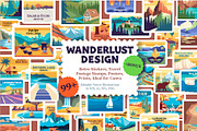 Travel Stickers and Retro Postage, an Object Illustration by Lettering_Logo (Thumbnail 1 of 14)