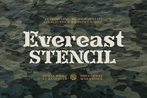 Evereast Slab Stencil, a Slab Serif Font by Nocturnal Workspace