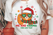 Christmas Cat Karma Quote PNG, an Illustration by DreamArtGraphic (Thumbnail 3 of 5)