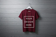 T-Shirt Mockup - Maroon Edition, a Shirt Mockup by ForhadGFX (Thumbnail 5 of 12)