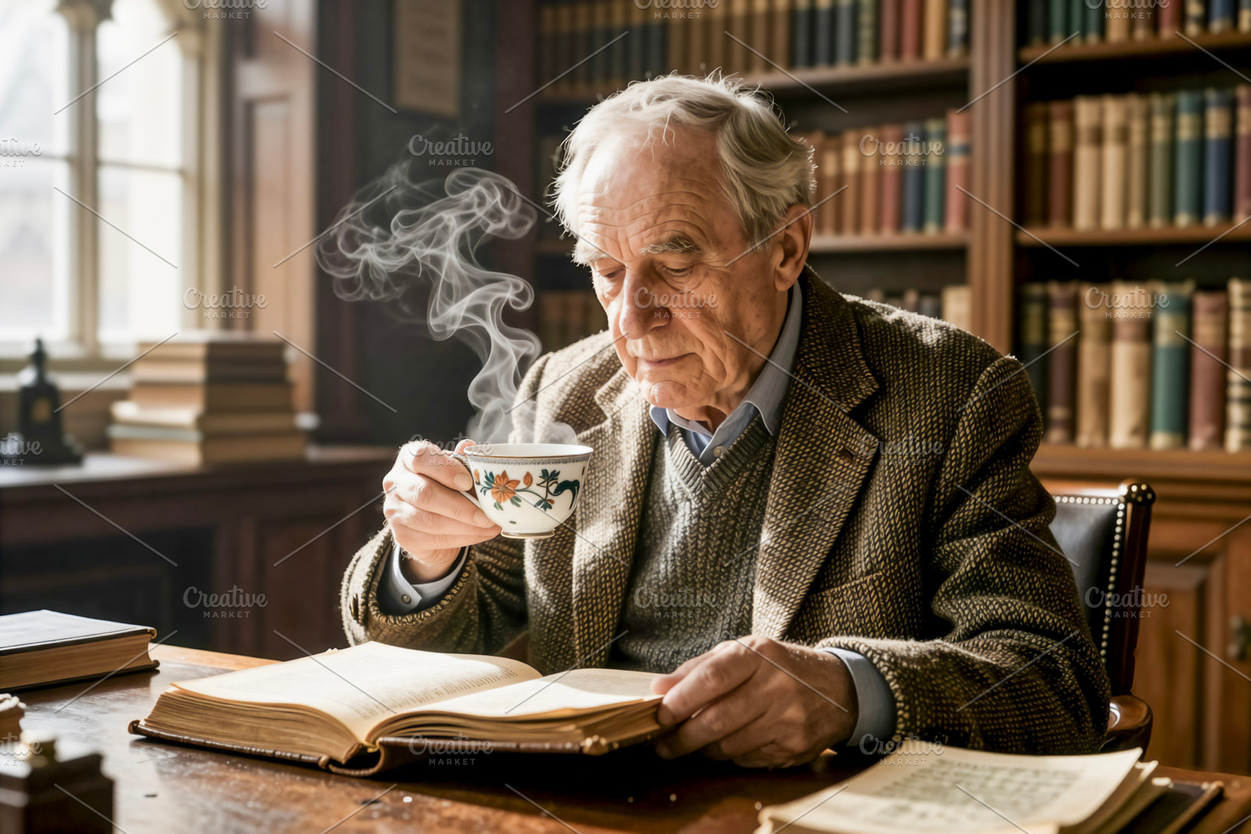 Senior Professor Reading, a Photo by rarrarorro