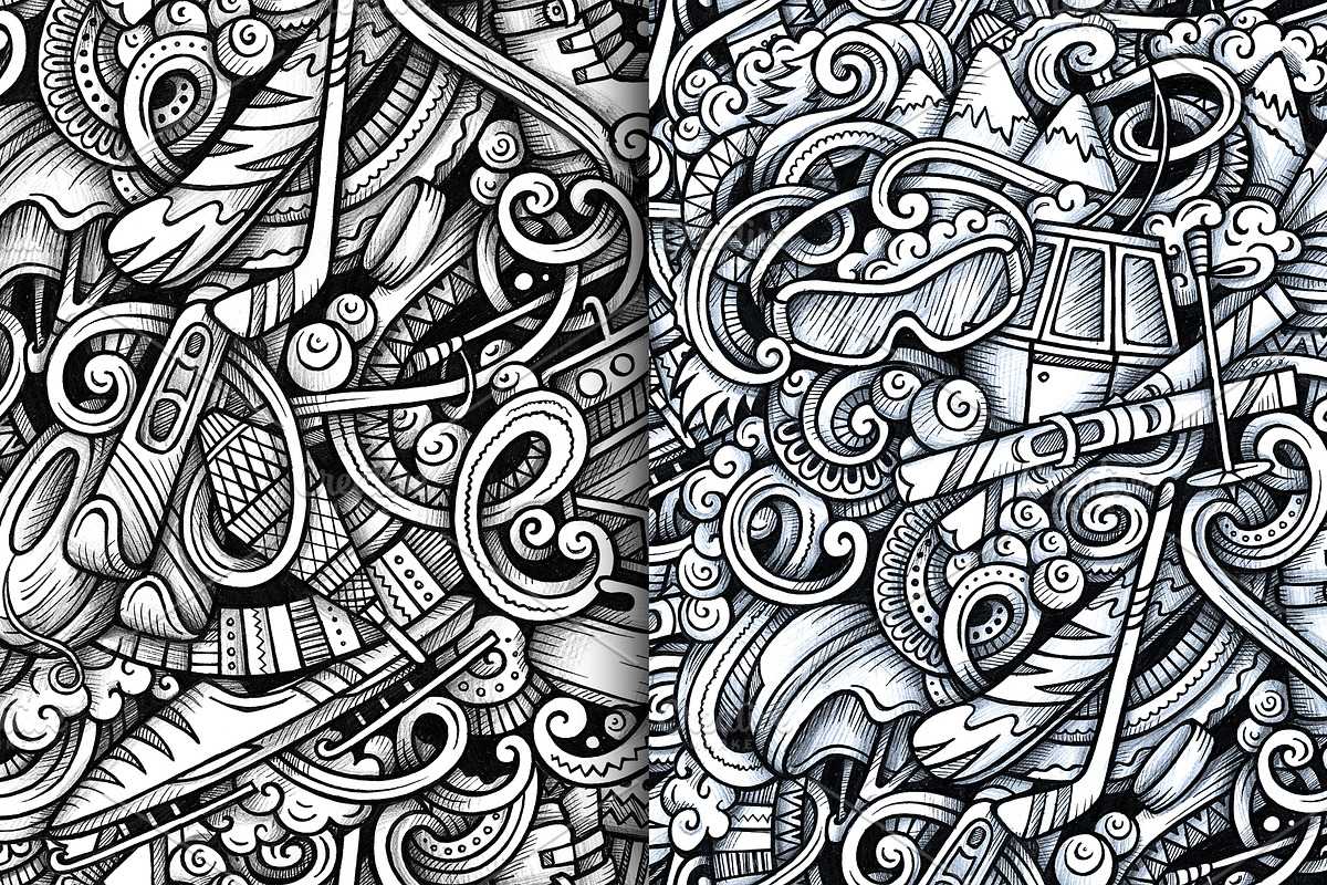 Winter Sports Graphics Patterns, a Pattern Graphic by BALABOLKA (Photo 4 of 6)