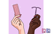 Contraception Methods with Hands, a Person Illustration by MISS CHATZ (Thumbnail 2 of 3)