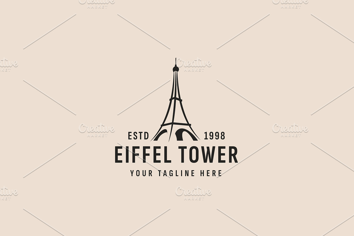 Eiffel tower logo illustration, a Branding & Logo Template by Dyn Studio