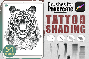 Procreate - Tattooshading Brushset, a Brush Add-On by DiBrush Studio