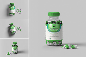 Pills Bottle Mockup, a Packaging Mockup by hokagata